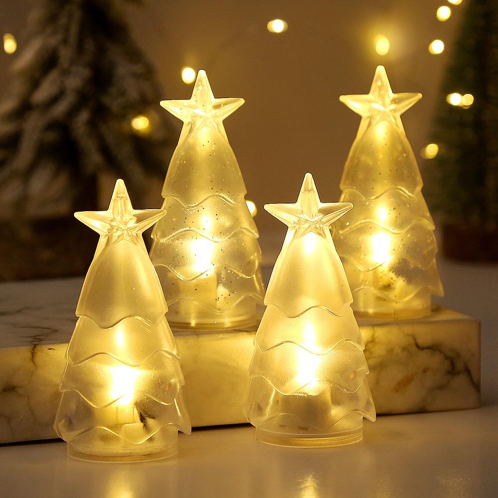 LED Electronic Candle Light Christmas Tree Decorations KTV Party Atmosphere Crystal Nightlight Tabletop Decoration