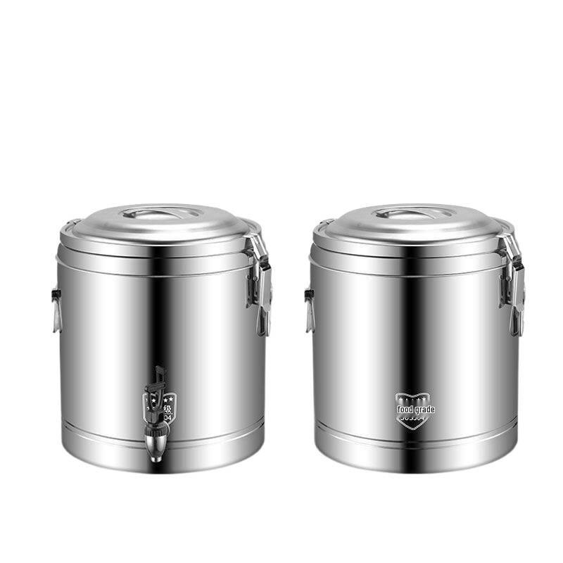 Stainless Steel Insulated Bucket with Spout for Ice, Rice, Soup, Tea, Hot Water, and Soy Milk