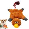 Plush Duck Dog Toy Indestructible Stuffed Animal Squeaky Toy Rope Knot Chew Toy for Aggressive Chewers Puppy Teething And Fetch Play