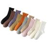 Barron Bubble Summer Cotton Lace Mid-Calf Socks with Wood Ear Edge - Japanese Sweet Style