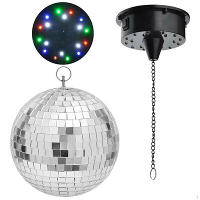18 LED Lights,Glass Rotating Mirror Motor,Mirror Reflection Ball Hanging