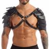 Medieval Viking Knight PU Leather Adjustable X-Shaped Mardi Gras Costume Accessories Set Punk Shoulder Armors Cosplay Costume