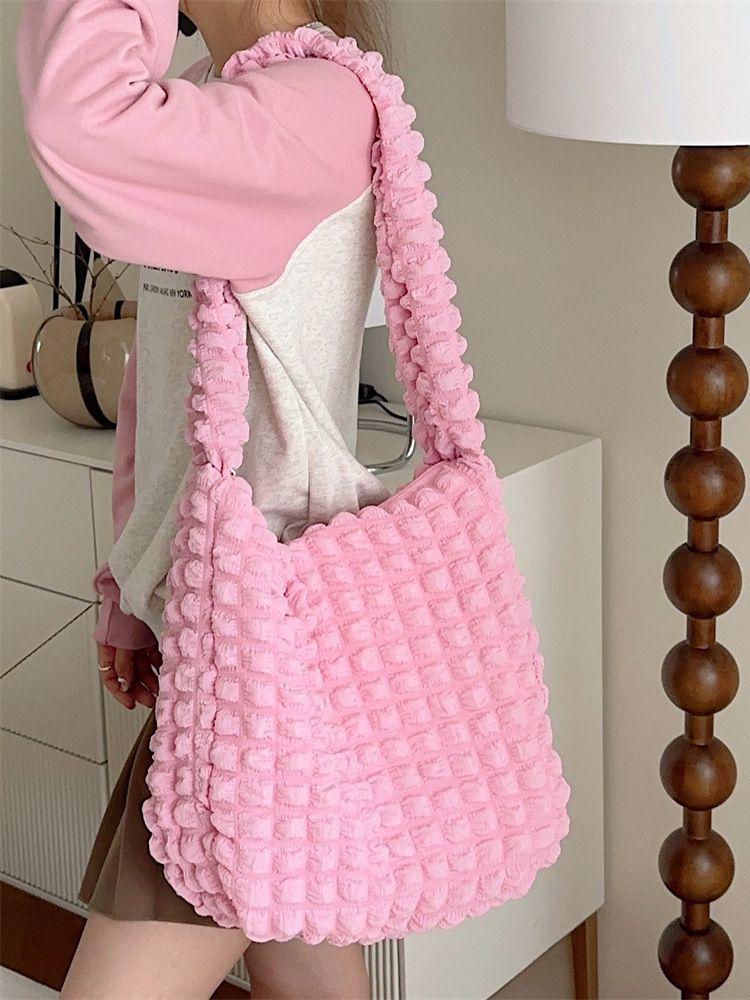 Bubble Pleated Large Capacity Crossbody Bag for Women - 2023 Canvas College Commuter Bag