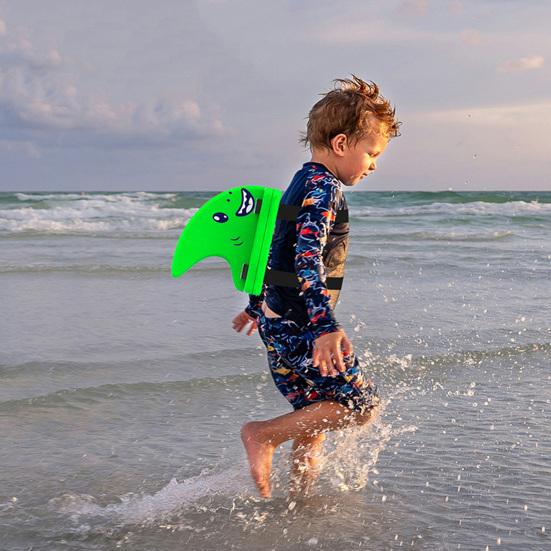 Swimming Shark Back Fin Adjustable Belt EVA Cloth Fin Shaped Float Freestyle Training Aid Toddlers Boys Girls Safety Swimming Gear