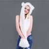 Fluffy Plush Scarf Gloves Hat Set Warm Animal Hat Windproof Winter Cap  Outdoor