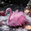 Flamingo Christmas Tree Topper Decoration Pink Artificial Feather Bird Decor with Clip/Spring Indoor Outdoor Garden Holiday Party Ornament