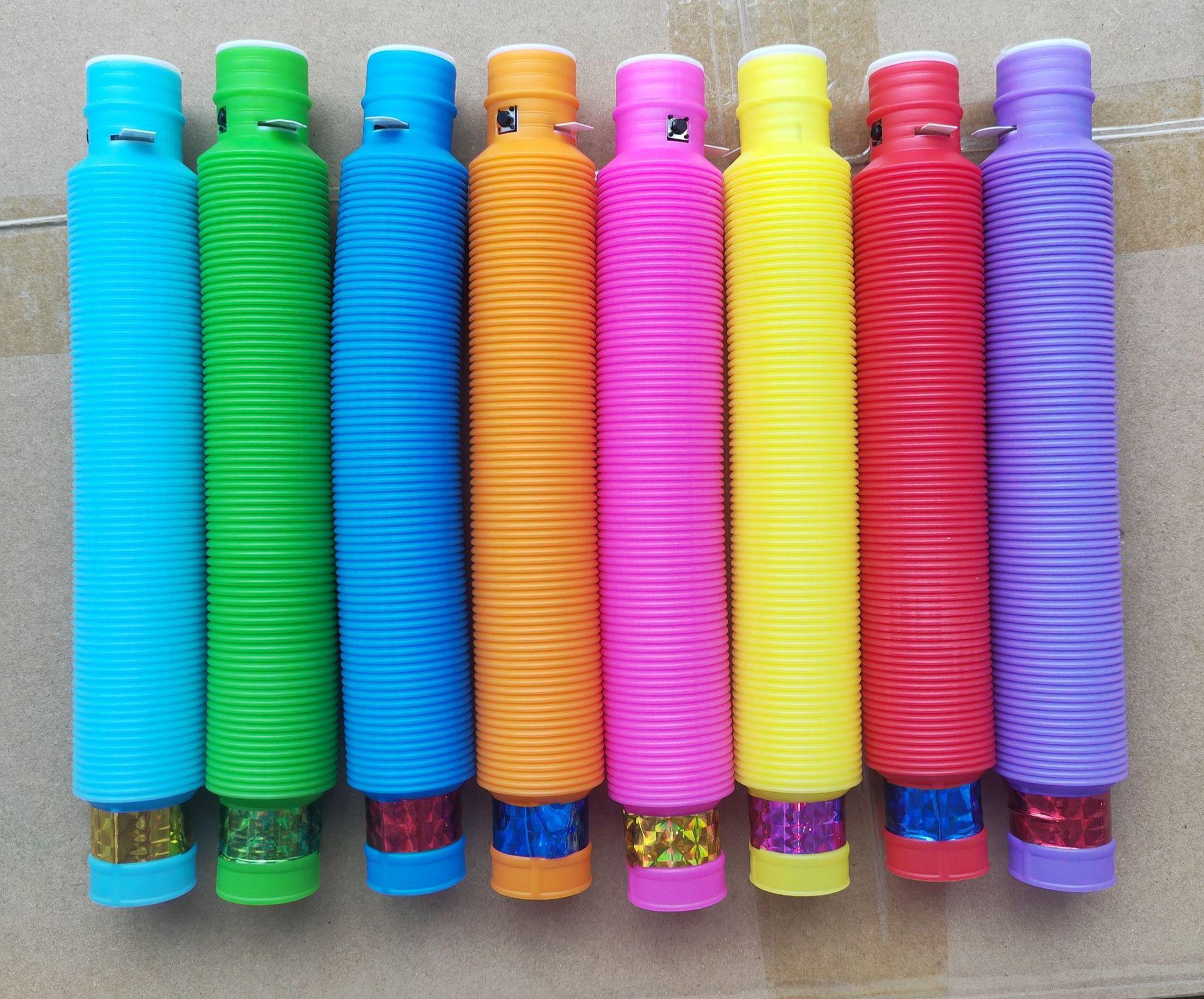 

Luminous decompression toy, flash telescopic tube, colored stretching tube, LED decompression vent toy