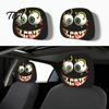 Cartoon Seat Decor 2Pcs Spooky Car Headrest Covers, Evil Face Auto Breathable Interior Protectors, Elastic Protectors for Cars Trucks SUVs Polyester
