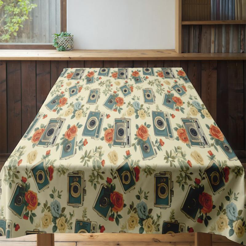 Vintage Floral Tablecloth Farmhouse Dining Table Cover Rustic Kitchen Decor Aesthetic Table Runner Botanical Pattern Waterproof