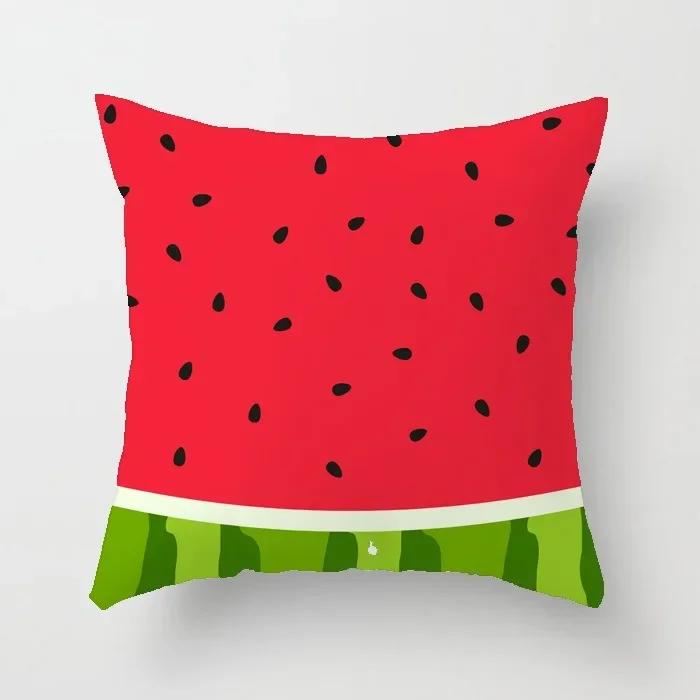 Luxury Home Decor Office Seat Cushion Cover Creative Cartoon Watermelon Banana Print Fashion Pillow Cover