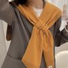 Four seasons solid color knitted small shawl scarf scarf women's cross collar sweet wind multi-color versatile decoration warm
