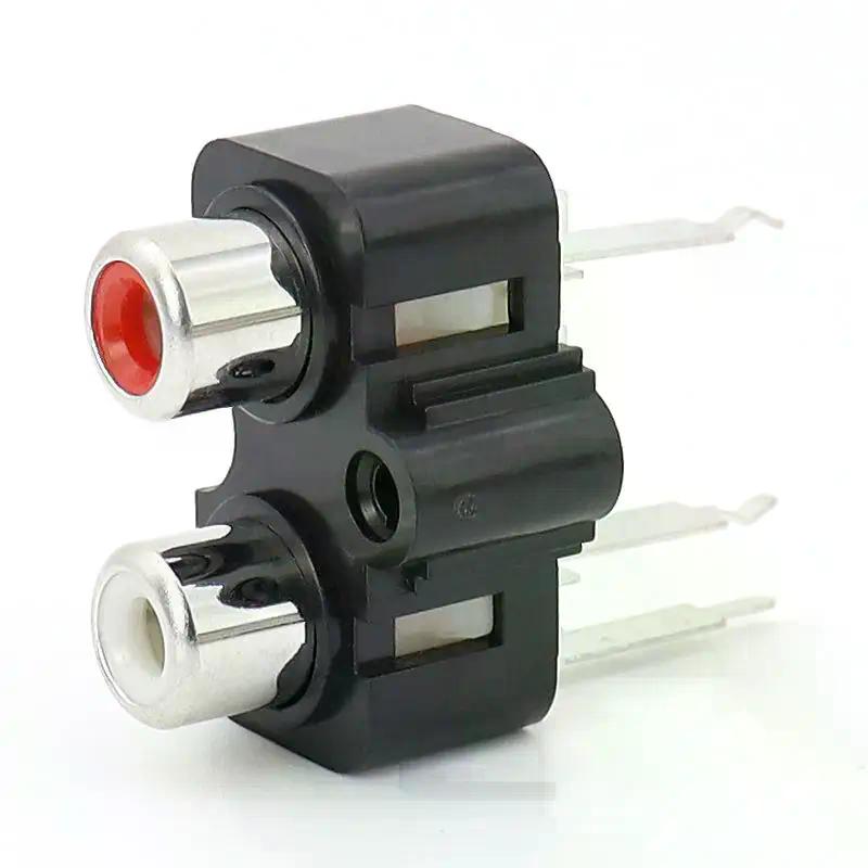 Exclusive 1Pc Female Audio Jack with Gold Connector, 2/4/6Holes Stereo Input, AV Socket Perfectly Sealed at 90/180 Degrees.