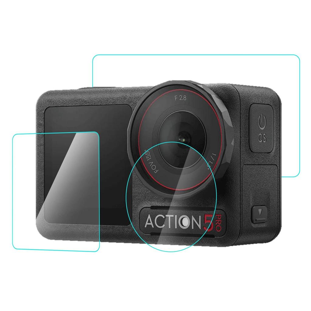 PULUZ Fat Cow Diamond Explosion-Proof Film for DJI Osmo Action 5 Pro: Lens + Front/Rear Display.