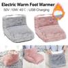 USB Elektrische Verwarming Voetverwarmer Verwarmd Comfort Fleece Suede Kussen Paar Warme Voetbedekking Voetverwarmingskussens Voor Thuis Slapen