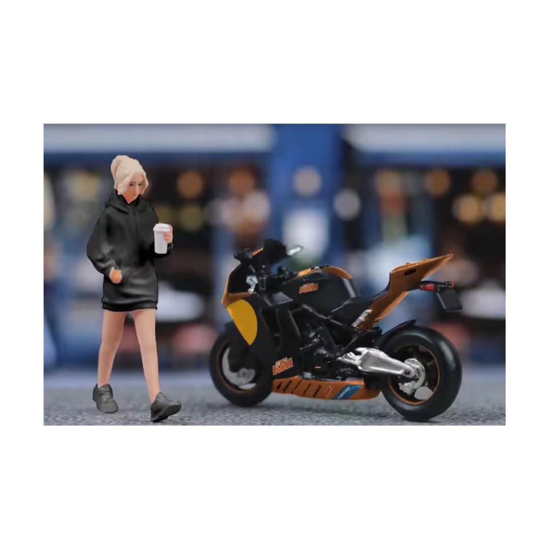 

Moreart Миниатюрная фигурка Набор велосипедов Модель Модель девушки Диорама Миниатюрный автомобиль 1/64 & (черный) [Использовал] чёрный