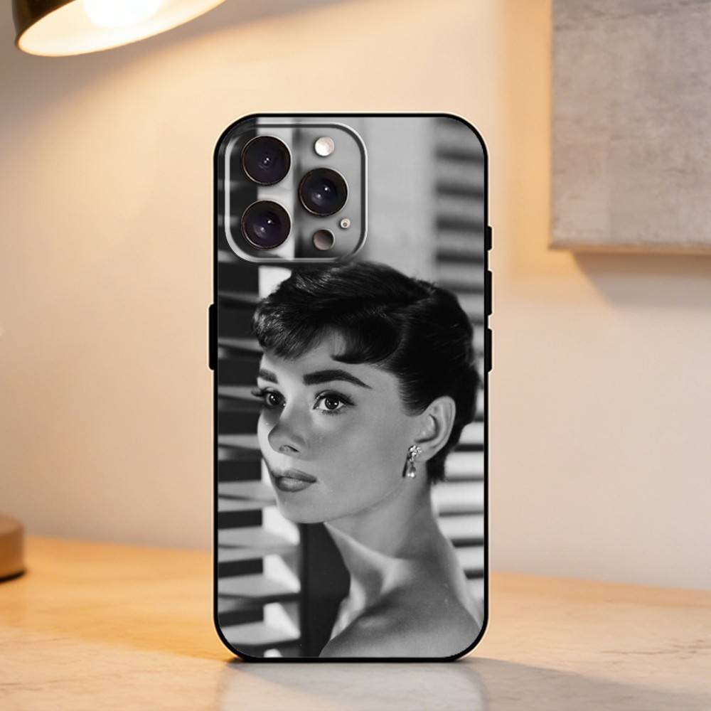 Actress A-Audrey Hepburn    Phone Case For iPhone 17,16,15,14,13,12,11 Plus,Pro Max,XS,Soft Silicone Black Cover