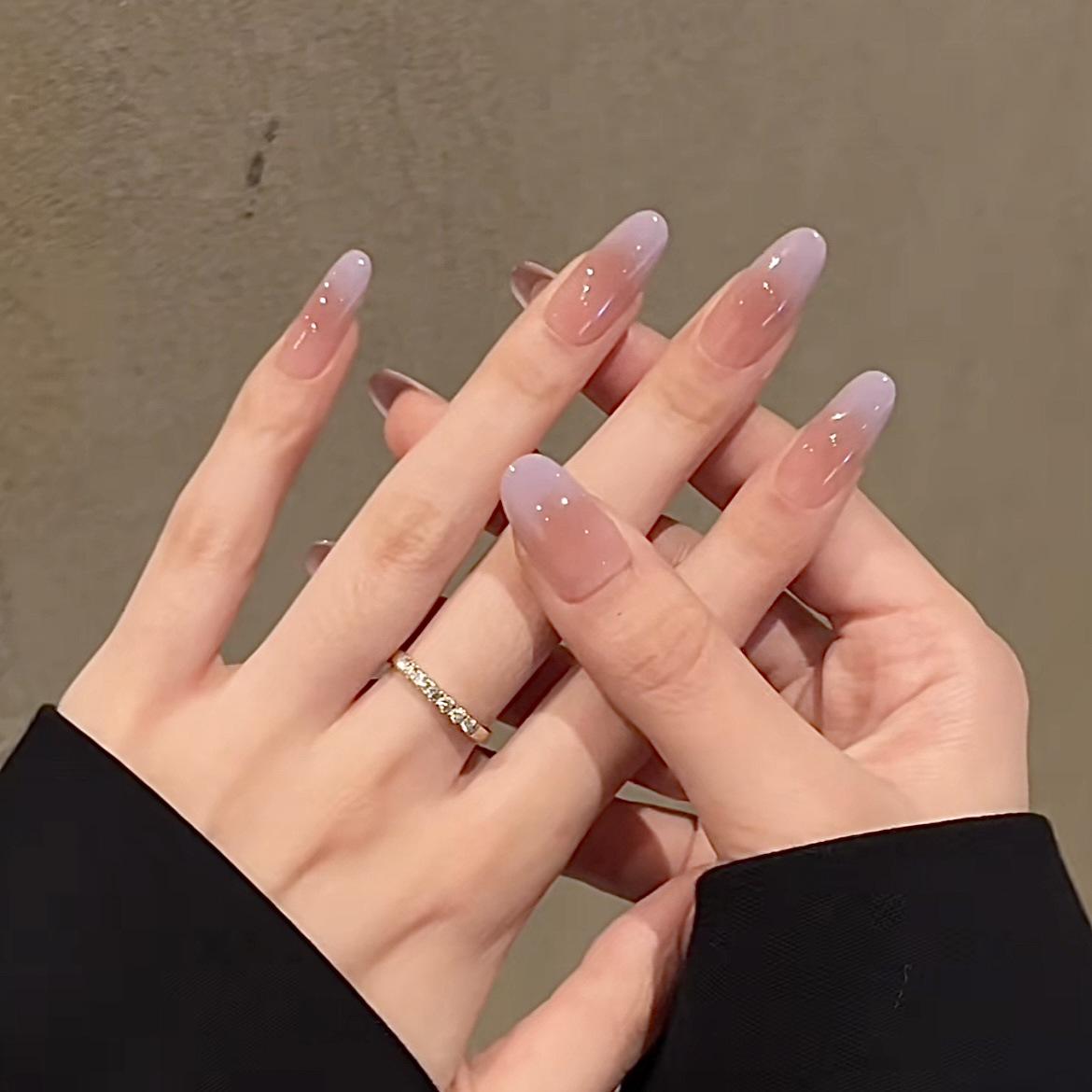 

Taro Puree Cheesecake Purple Gradient Gel Press-On Nails Small