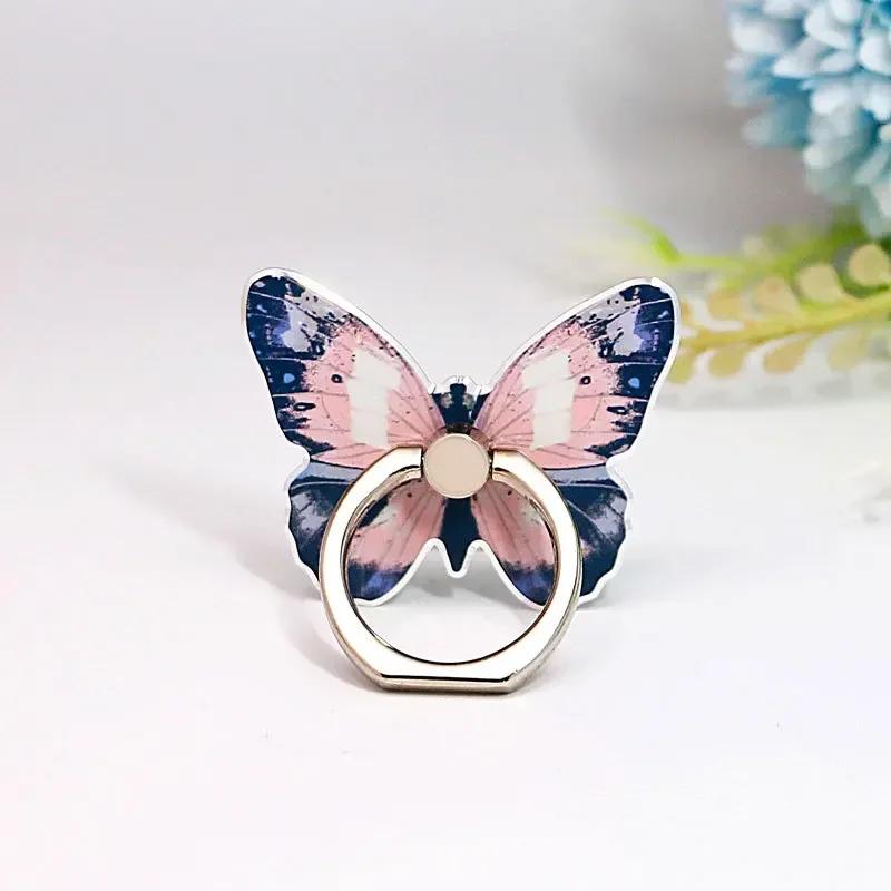 Faltbarer Niedlicher Schmetterling Bemalt Handy Fingerring Halter Ständer für IPhone Samsung Xiaomi Universelle Halterung Zubehör