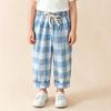 Children's Pant Spring Summer Vintage Casual Baggy Plaid Pants for Kids Girls Boys Trousers