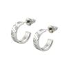 White Clover Hello Kitty Sanrio Characters Stainless Steel Earrings Half Hoop (2 Pieces/for Both Ears) SAST-P005SV