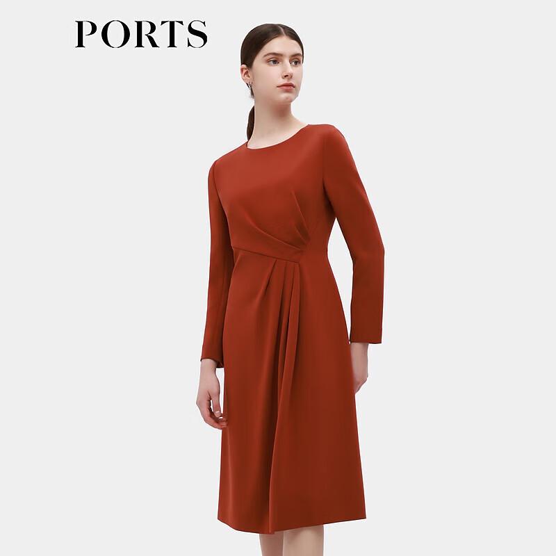 PORTS Women's Elegant Triacetate A-Line Midi Dress