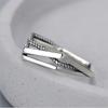 Retro Distressed Winding Twist Personality 925 Sterling Silver Jewelry Multi-layer Cross Line Exquisite Opening Rings TYB469