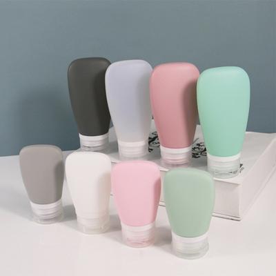 My Travel Silicone Dispensing Bottle Portable Home Travel Kit Facial Cleanser Cosmetic Lotion Storage Bottle Transparent 90ml