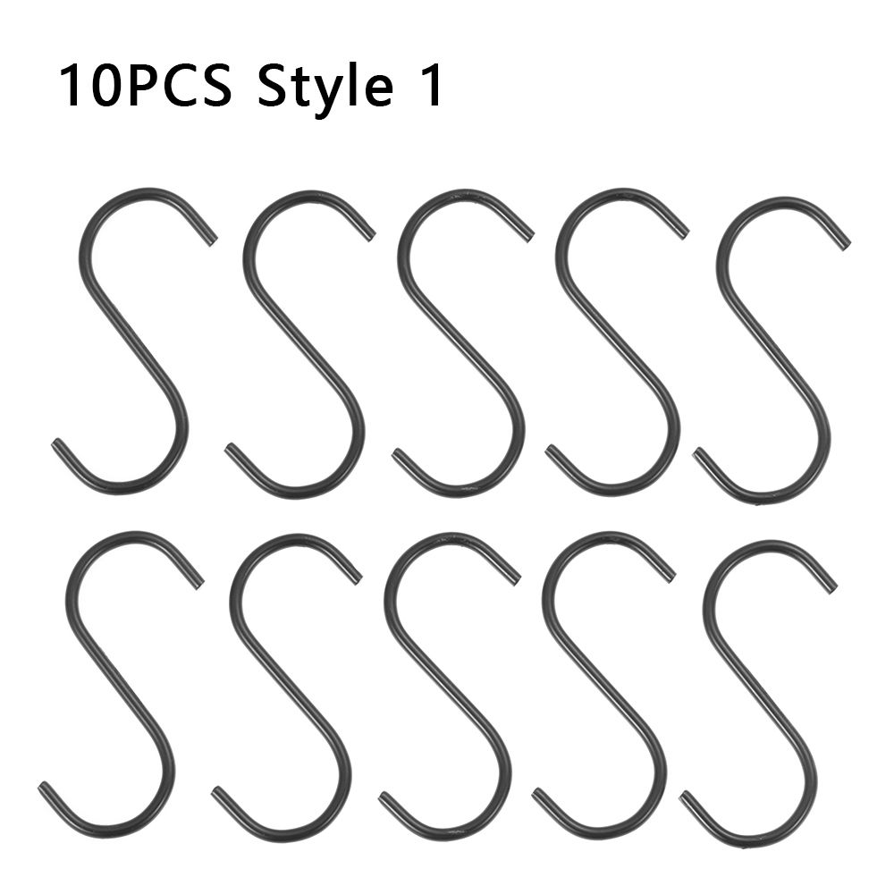 

5/10pcs Household Holder Stainless Steel S Shaped Hook Hanger Storage Rack Clasps Hooks 10PCS Style 1