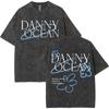 Rapper Danny Ocean Popmusik Vintage Washed T-Shirt Herren Hip Hop Harajuku Kurzarm-T-Shirts Pop Gemütliche Baumwolle Rundhals-T-Shirts