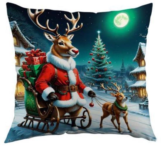 

Новая Рождественская Наволочка для Подушки Венок Полиэстер Принт Праздничное Украшение Гостиная Диван Наволочка для Подушки Спальня Подушка 45*45cm