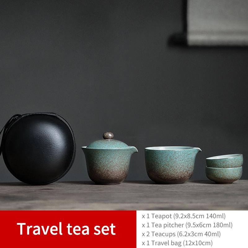 Ceramic Kung Fu Tea Set Portable Bag Quick Tea Cup One Pot Two Cups