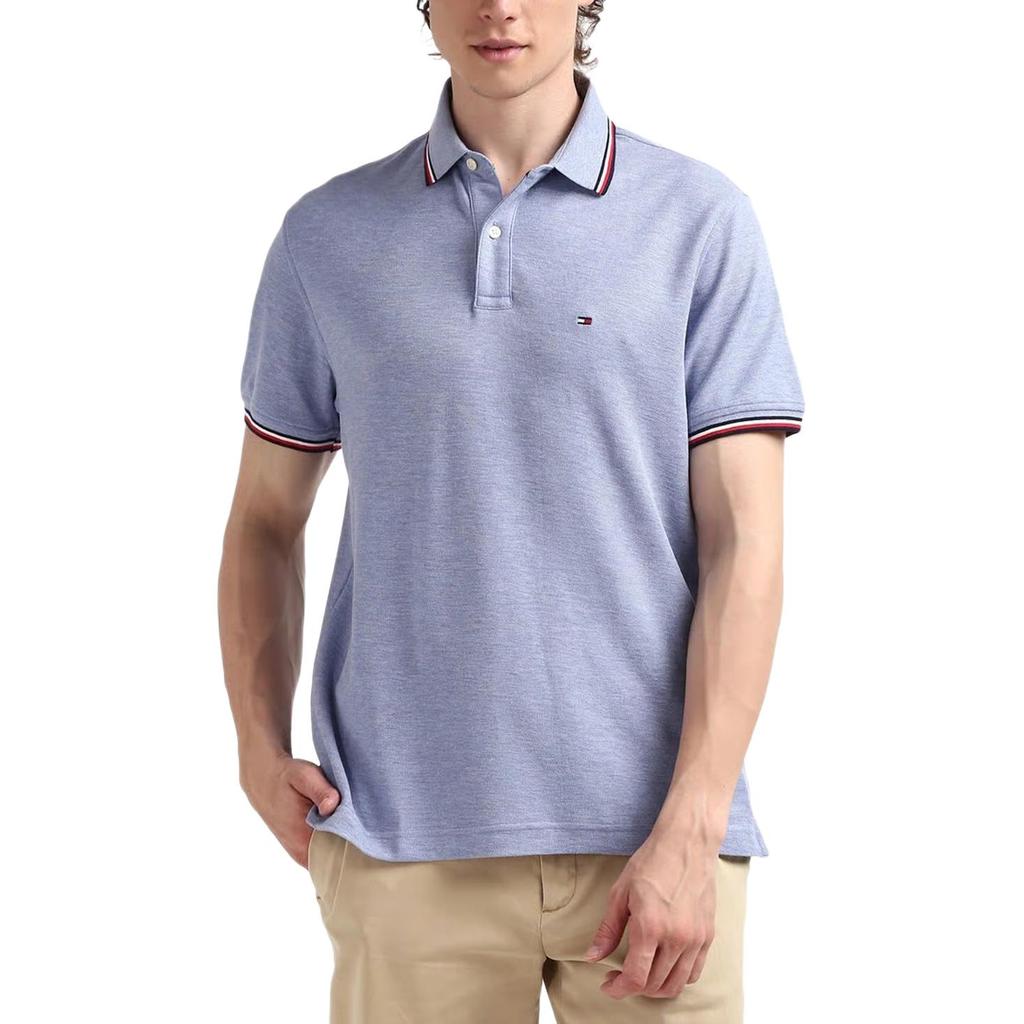 Tommy Hilfiger Fashion Casual Business Commuter Old Money Style Tennis Golf Short Sleeve Polo Shirt Men Tops Blue 78E9891-478