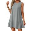 Women's Fashion Casual Sleeveless Round Neck Ruffle Dresses