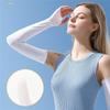 1 Pair Cooling Arm Sleeves With Thumb Hole Outdoor Ice Silk Uv Sun Protective Arm Sleeves