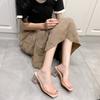 Transparent Crystal Slippers Women's Outer Wear 2025 Summer New Thick Heel High Heel Square Head Open Toe Cool Slippers Women's Summer Outer Wear