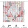 Modern Geometric Triangle Marble Shower Curtain For Bathroom Decor Home Accessories Waterproof Bath Rug Set In Pink White Black