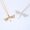 Elegant Zircon Dragonflies Pendant Necklace with Comfortable Fit Sturdy Alloy Charm Chain for Stylish Women Daily Use