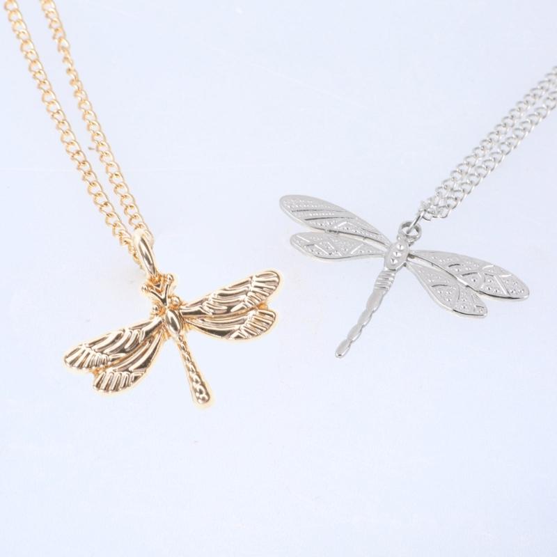 Elegant Zircon Dragonflies Pendant Necklace with Comfortable Fit Sturdy Alloy Charm Chain for Stylish Women Daily Use