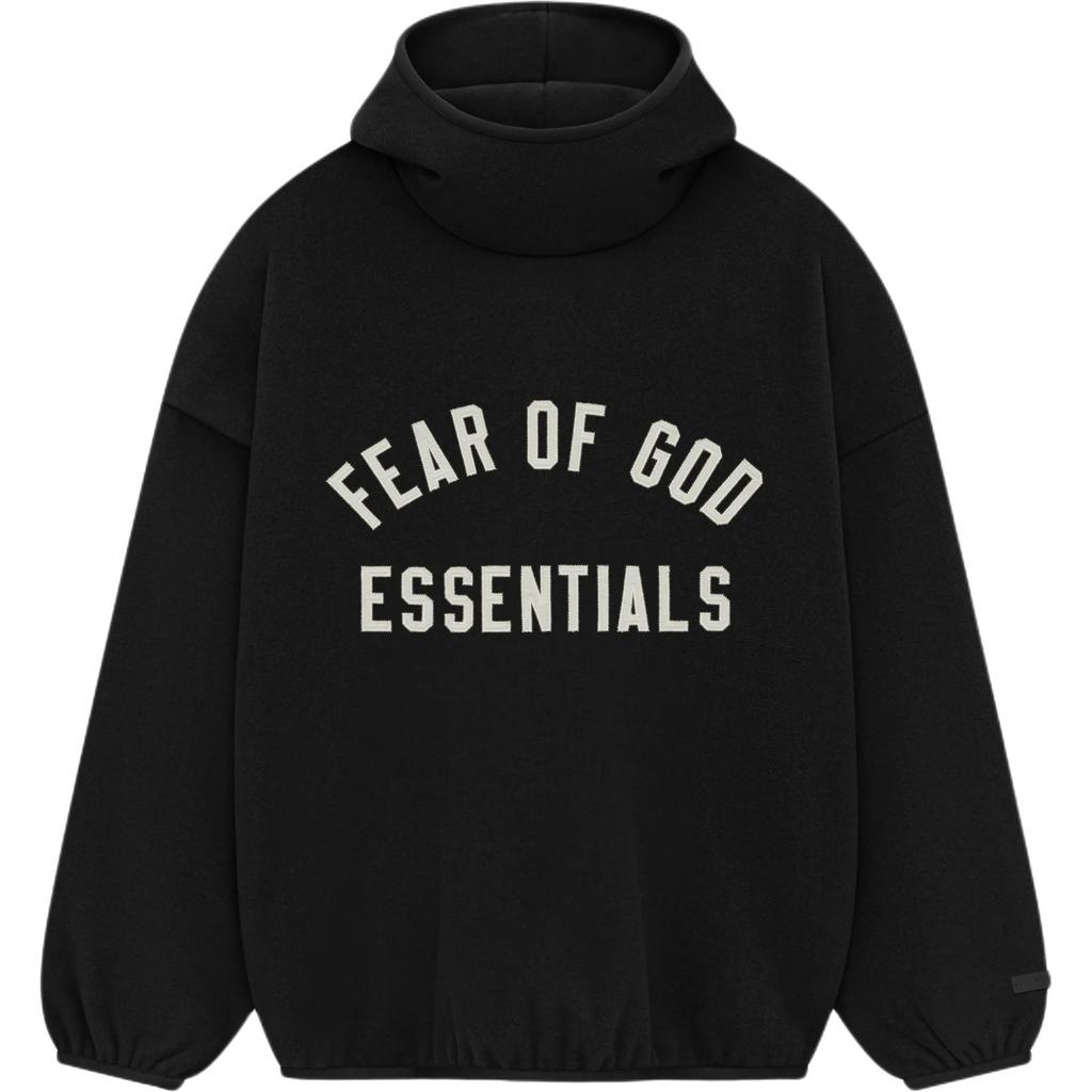 Fear of God Essentials Brushed Hoodie Black Men Tops 202HO246410F