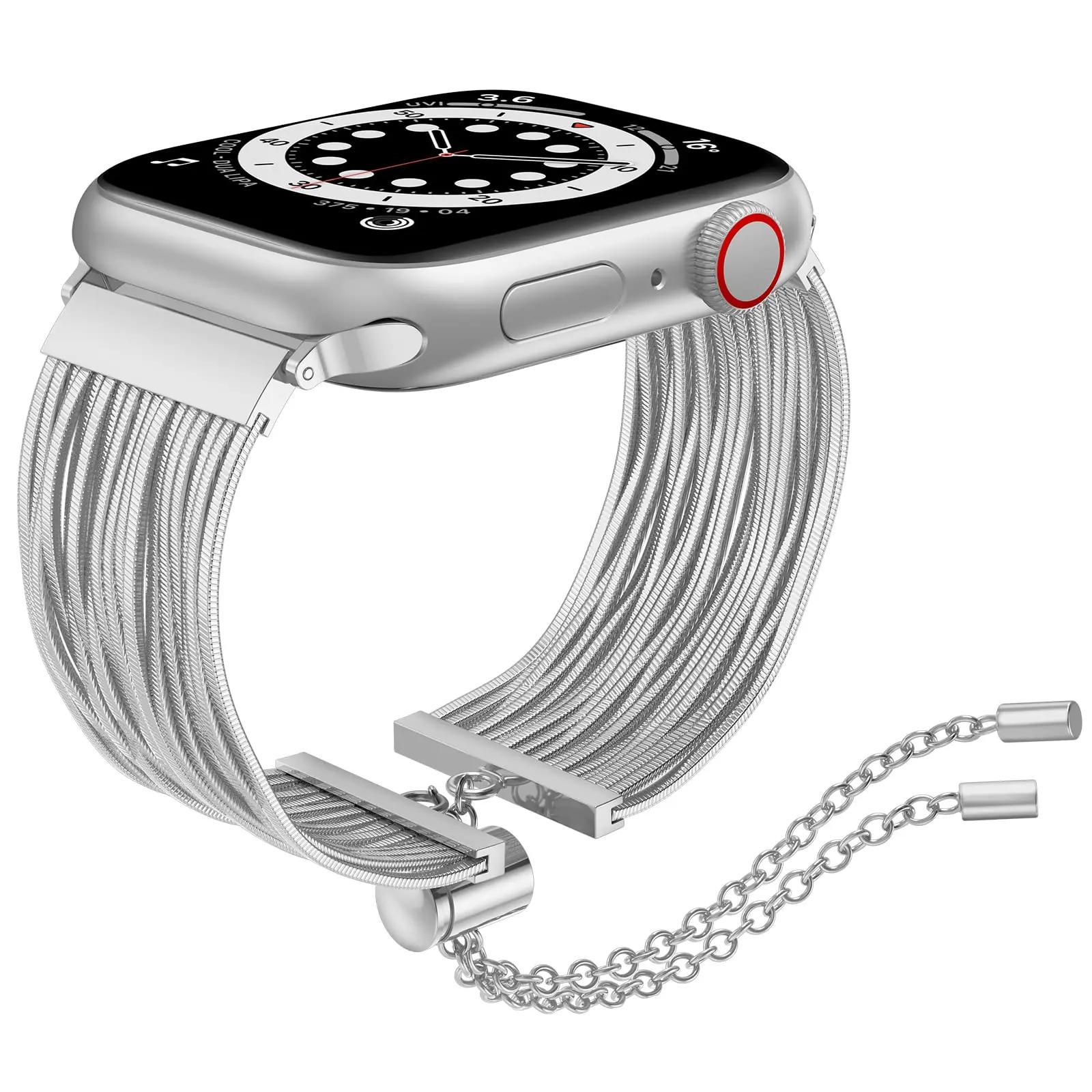 

Ремешок для Apple Watch Band 49 мм 45 мм 41 мм 44 мм 40 мм 42 мм 38 мм Женский браслет из стальной цепочки IWatch Ultra SE Серии 9 8 7 6 5 4 3 2 38 40 41 S10 42mm