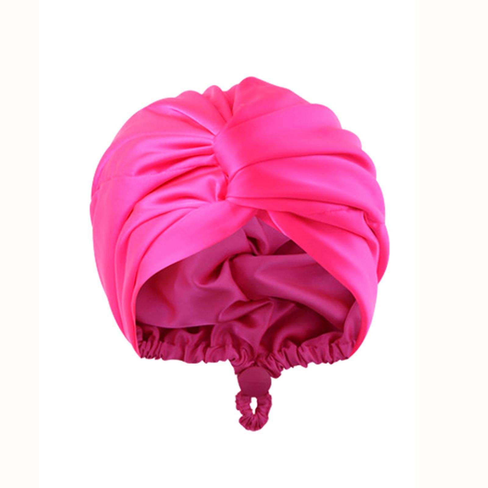 

Однотонные шелковые атласные шапочки для волос унисекс двухслойные регулируемые шапочки для волос эластичная теплая шапочка для сна для душа и ванны ночной колпак