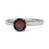 Garnet Minimalist Solitaire Ring - 925 Sterling SIlver