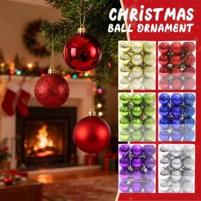 24PC 30mm Christmas Xmas Tree Ball Bauble Hanging Home Party Ornament Decor