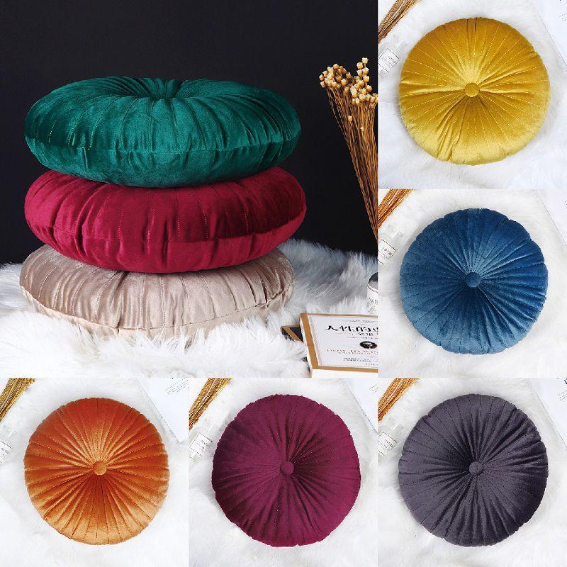 Cozy Round Pumpkin Back Seat Chair Cushion With Soft Velvet Touch And Durable Design
