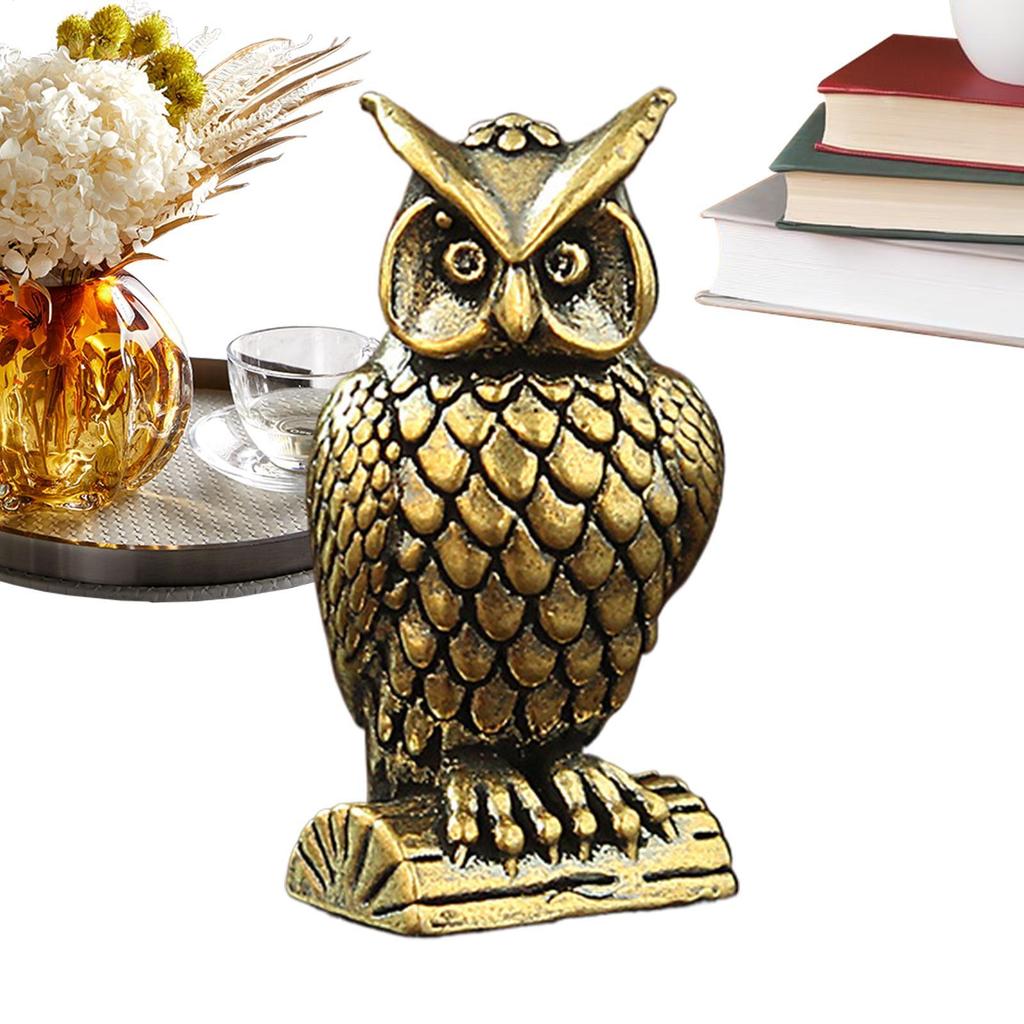 Mini Brass Owl Shaped Storage Rack Ornament Cute Animal Sculpture Home Decorations Retro Owl Table Centerpieces Decoration