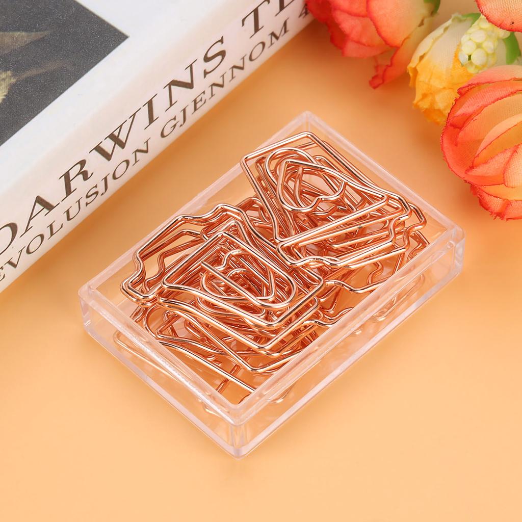 Gold Metal Electric Plate Paper Clips, 12pcs   Paper Clips Funny Bookmark Marker, Unique Design, Delicate Processes for Study and Work