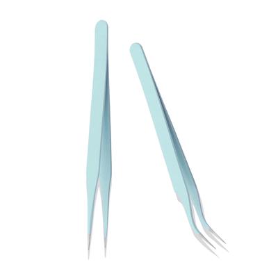 Pęsety ze stali nierdzewnej Samcos Idealne do DIY Ręcznie robione Plastikowe Tsumami Sztuczne i Więcej Zestaw 2 sztuk, Rzemiosło, Projekty, Paznokcie, Modele, Zaiku,