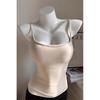 Chest-Enhancing Brushed Cotton Camisole with Inner Padding and Flared Design for Women