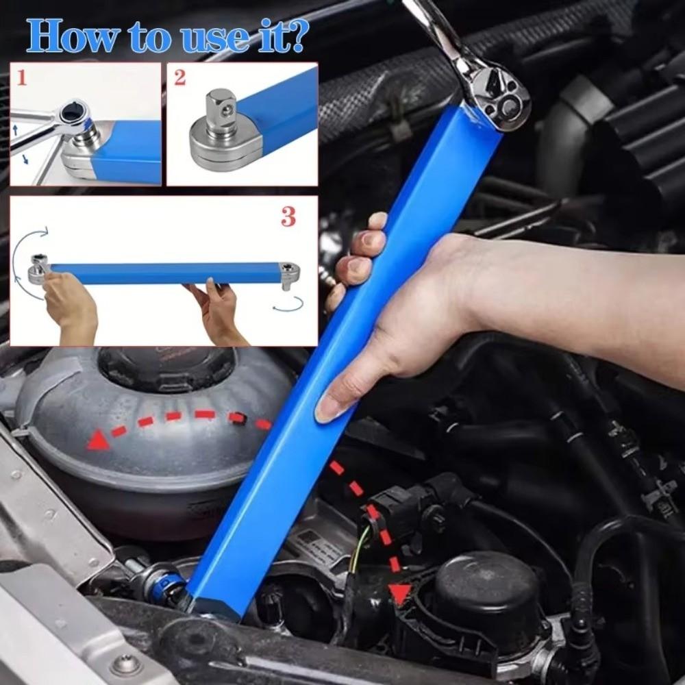 Professional Grade Offset Extension Wrench 4 Adapter Set Compact Extension Wrench  DIY Repair