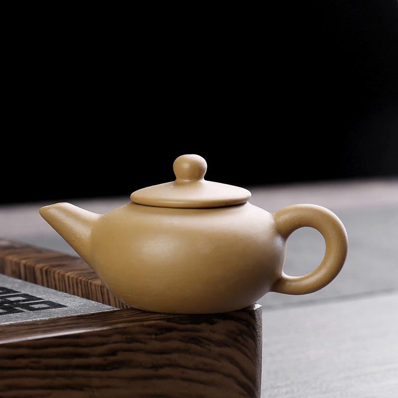 Mini Yixing Zisha Teapot Set with Tea Pet Ornament - Small Ceramic Chinese-Style for Wealth Attraction